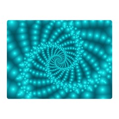 Glossy Pastel Blue Beaded Spiral Fractal Double Sided Flano Blanket (Mini) from ArtsNow.com 35 x27  Blanket Front