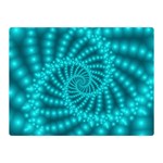 Glossy Pastel Blue Beaded Spiral Fractal Double Sided Flano Blanket (Mini)