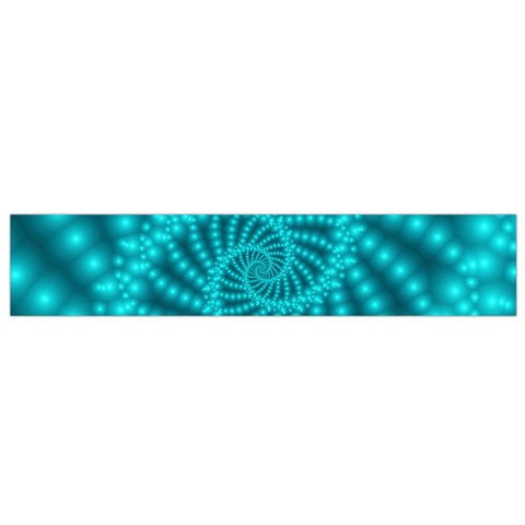 Glossy Pastel Blue Beaded Spiral Fractal Flano Scarf (Small) from ArtsNow.com Front