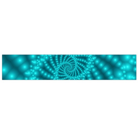 Glossy Pastel Blue Beaded Spiral Fractal Flano Scarf (Large) from ArtsNow.com Front