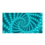 Glossy Pastel Blue Beaded Spiral Fractal Satin Wrap