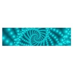 Glossy Pastel Blue Beaded Spiral Fractal Satin Scarf (Oblong)