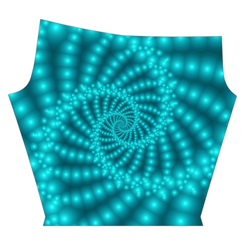 Glossy Pastel Blue Beaded Spiral Fractal Yoga Cropped Leggings from ArtsNow.com Right