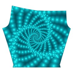 Glossy Pastel Blue Beaded Spiral Fractal Yoga Cropped Leggings from ArtsNow.com Right