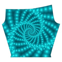 Glossy Pastel Blue Beaded Spiral Fractal Yoga Cropped Leggings from ArtsNow.com Left