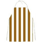 Vertical Stripes - White and Golden Brown Full Print Apron