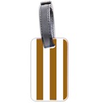 Vertical Stripes - White and Golden Brown Luggage Tag (Two Sides)