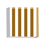 Vertical Stripes - White and Golden Brown 4 x 4  Acrylic Photo Block