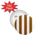 Vertical Stripes - White and Golden Brown 1.75  Button (100 pack)