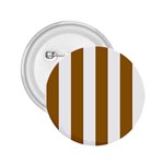 Vertical Stripes - White and Golden Brown 2.25  Button