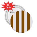 Vertical Stripes - White and Golden Brown 2.25  Button (10 pack)