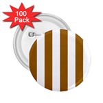 Vertical Stripes - White and Golden Brown 2.25  Button (100 pack)