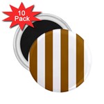 Vertical Stripes - White and Golden Brown 2.25  Magnet (10 pack)