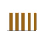 Vertical Stripes - White and Golden Brown Magnet (Name Card)