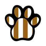 Vertical Stripes - White and Golden Brown Magnet (Paw Print)