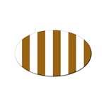 Vertical Stripes - White and Golden Brown Sticker Oval (10 pack)