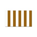 Vertical Stripes - White and Golden Brown Sticker Rectangular (10 pack)