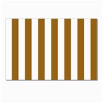 Vertical Stripes - White and Golden Brown Postcards 5  x 7  (Pkg of 10)