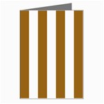 Vertical Stripes - White and Golden Brown Greeting Card