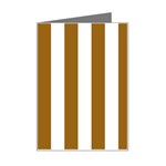 Vertical Stripes - White and Golden Brown Mini Greeting Card