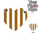 Vertical Stripes - White and Golden Brown Playing Cards 54 (Heart)