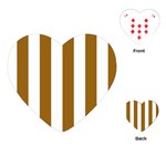 Vertical Stripes - White and Golden Brown Playing Cards (Heart)