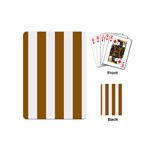 Vertical Stripes - White and Golden Brown Playing Cards (Mini)