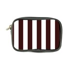 Vertical Stripes - White and Dark Sienna Brown Coin Purse