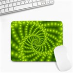 Glossy Lime Green Beaded Spiral Fractal Small Mousepad