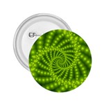 Glossy Lime Green Beaded Spiral Fractal 2.25  Button