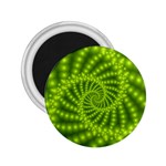 Glossy Lime Green Beaded Spiral Fractal 2.25  Magnet