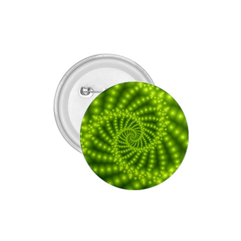 Glossy Lime Green Beaded Spiral Fractal 1.75  Button from ArtsNow.com Front