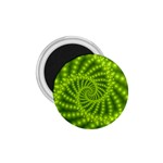 Glossy Lime Green Beaded Spiral Fractal 1.75  Magnet