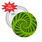 Glossy Lime Green Beaded Spiral Fractal 2.25  Button (10 pack)