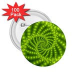 Glossy Lime Green Beaded Spiral Fractal 2.25  Button (100 pack)