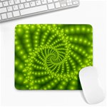 Glossy Lime Green Beaded Spiral Fractal Large Mousepad