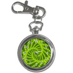 Glossy Lime Green Beaded Spiral Fractal Key Chain Watch