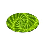 Glossy Lime Green Beaded Spiral Fractal Sticker (Oval)