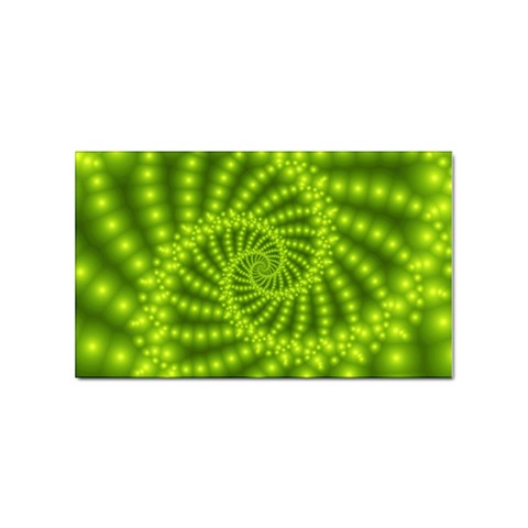 Glossy Lime Green Beaded Spiral Fractal Sticker (Rectangular) from ArtsNow.com Front