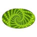 Glossy Lime Green Beaded Spiral Fractal Magnet (Oval)