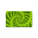 Glossy Lime Green Beaded Spiral Fractal Magnet (Name Card)