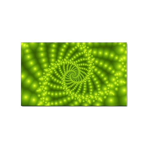 Glossy Lime Green Beaded Spiral Fractal Sticker Rectangular (100 pack) from ArtsNow.com Front