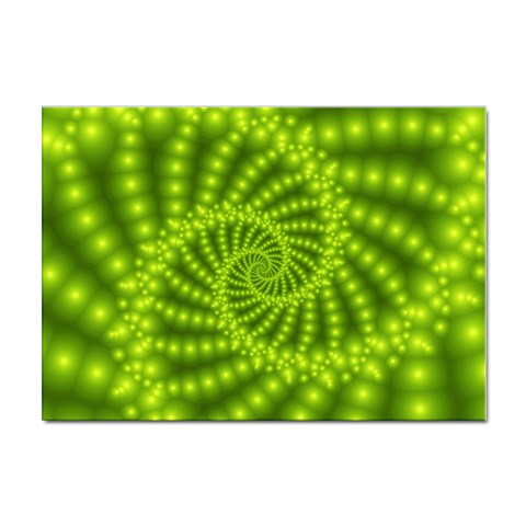 Glossy Lime Green Beaded Spiral Fractal Sticker A4 (10 pack) from ArtsNow.com Front