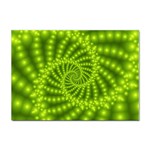 Glossy Lime Green Beaded Spiral Fractal Sticker A4 (10 pack)