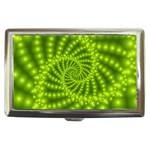 Glossy Lime Green Beaded Spiral Fractal Cigarette Money Case