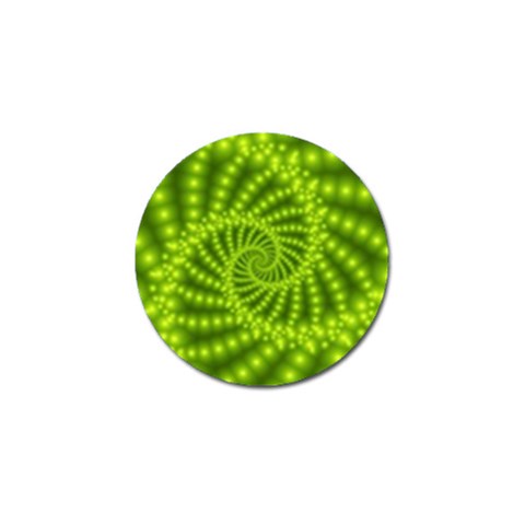 Glossy Lime Green Beaded Spiral Fractal Golf Ball Marker from ArtsNow.com Front