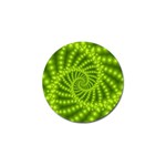 Glossy Lime Green Beaded Spiral Fractal Golf Ball Marker