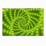 Glossy Lime Green Beaded Spiral Fractal Postcard 4  x 6 