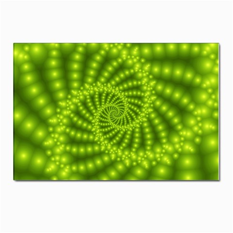 Glossy Lime Green Beaded Spiral Fractal Postcard 4 x 6  (Pkg of 10) from ArtsNow.com Front