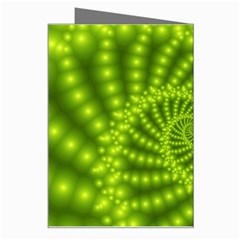 Glossy Lime Green Beaded Spiral Fractal Greeting Card from ArtsNow.com Right